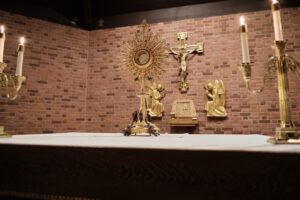 Eucharistic Adoration in the Chapel at Our Lady of Providence Seminary